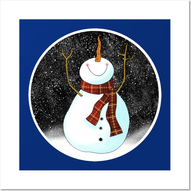 Christmas Snowman Wall Art by Scratch